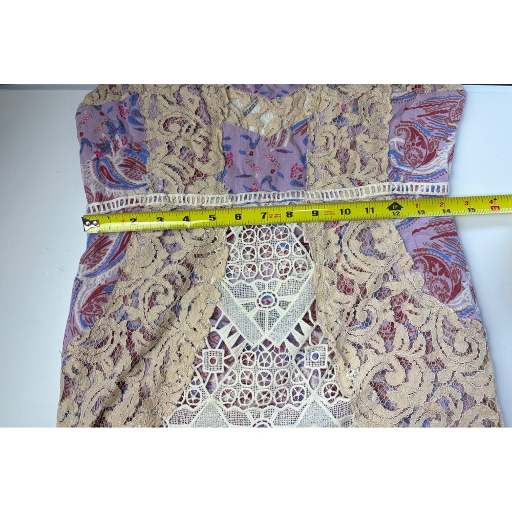 Free People Boho Crochet Festival Lace Paisley Maxi Dress Purple Size 10 Event - Picture 9 of 15